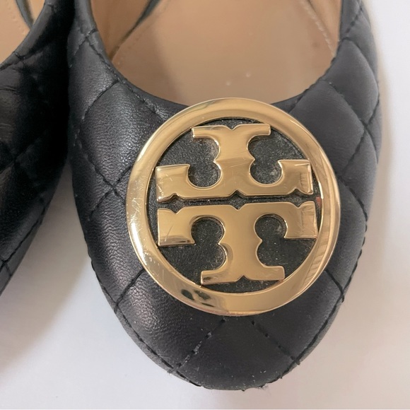 Tory Burch Benton 2 Quilted Black Ballet Flats 8 - Picture 13 of 16